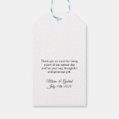 Blauwe waterverf vlinders Dank u Cadeau Labels Cadeaulabel (Achterkant)