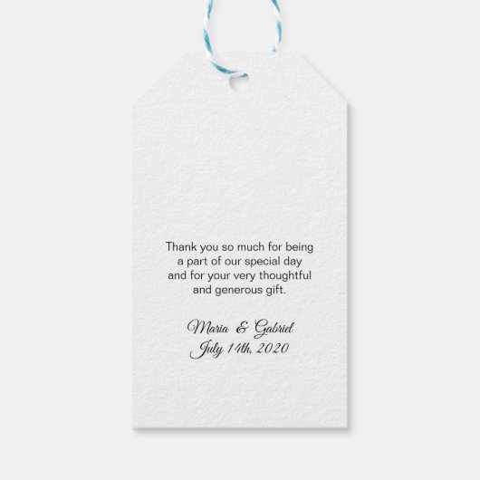 Blauwe waterverf vlinders Dank u Cadeau Labels Cadeaulabel (Achterkant)