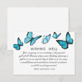 Blauwe waterverf vlinders die goed wedden informatiekaartje (Voorkant / Achterkant)