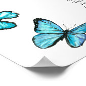 Blauwe waterverf vlinders Weddenschappen Poster (Hoek)