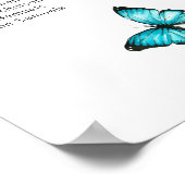 Blauwe waterverf vlinders Weddenschappen Poster (Hoek)