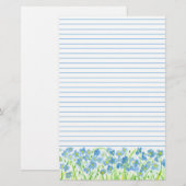 Blauwe Waterverf vloerbedekking Briefpapier (Voorkant / Achterkant)