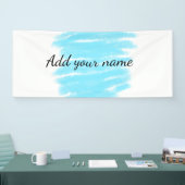 Blauwe waterverf voeg hier naam tekstbericht toe g spandoek (Beurs)