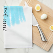 Blauwe waterverf voeg hier naam tekstbericht toe g theedoek (Quarter Fold)