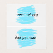 Blauwe waterverf voeg hier naam tekstbericht toe g visitekaartje (Buitenkant ongevouwen)