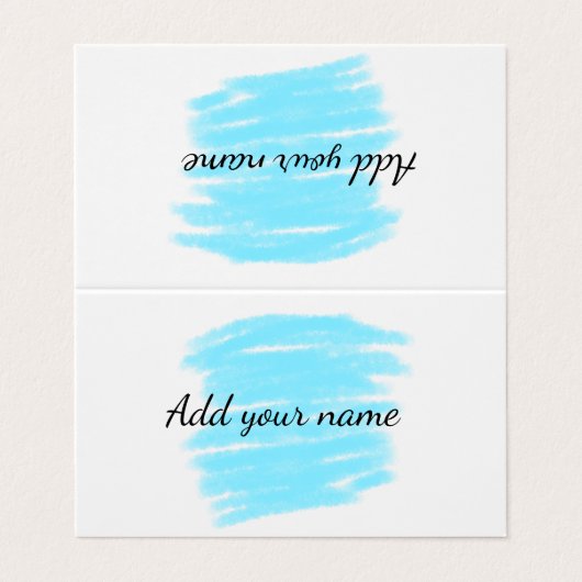 Blauwe waterverf voeg hier naam tekstbericht toe g visitekaartje (Buitenkant ongevouwen)