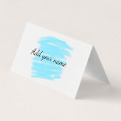 Blauwe waterverf voeg hier naam tekstbericht toe g visitekaartje (Achterkant)