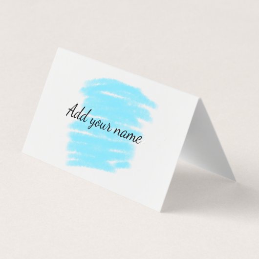 Blauwe waterverf voeg hier naam tekstbericht toe g visitekaartje (Achterkant)