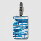 Blauwe waterverf voor abstracte kunst bagagelabel (Voorkant (verticaal))