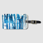 Blauwe waterverf voor abstracte kunst bagagelabel (Voorkant (horizontaal))