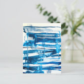 Blauwe waterverf voor abstracte kunst briefkaart (Staand voorkant)