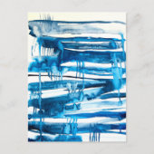 Blauwe waterverf voor abstracte kunst briefkaart (Voorkant)
