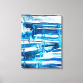 Blauwe waterverf voor abstracte kunst canvas afdruk (Voorkant)