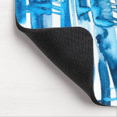 Blauwe waterverf voor abstracte kunst muismat (Hoek)