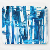 Blauwe waterverf voor abstracte kunst muismat (Voorkant)