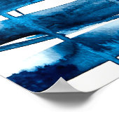 Blauwe waterverf voor abstracte kunst poster (Hoek)
