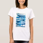 Blauwe waterverf voor abstracte kunst t-shirt (Voorkant)