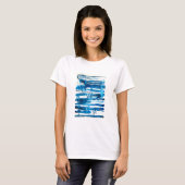 Blauwe waterverf voor abstracte kunst t-shirt (Voorkant volledig)