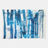 Blauwe waterverf voor abstracte kunst theedoek (Horizontaal)