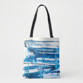 Blauwe waterverf voor abstracte kunst tote bag (Voorkant)