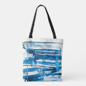 Blauwe waterverf voor abstracte kunst tote bag (Achterkant)
