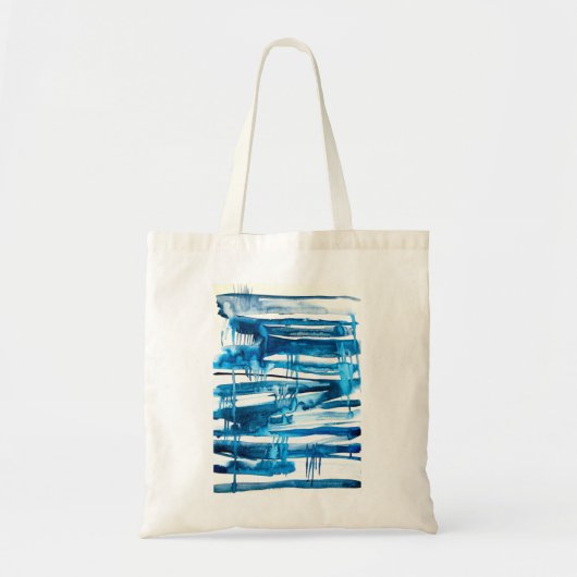 Blauwe waterverf voor abstracte kunst tote bag (Voorkant)