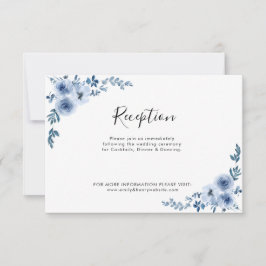 blauwe waterverf voor bloemen trouwkaart bedankkaart