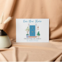 Blauwe Waterverf voor deur We hebben Briefkaart ve