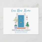 Blauwe Waterverf voor deur We hebben Briefkaart ve (Voorkant)