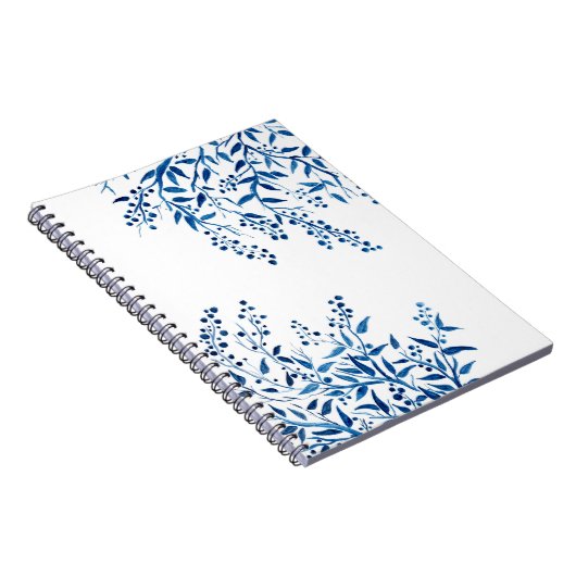 Blauwe Waterverf voor filialen — spirale laptop Notitieboek (Rechterzijde)
