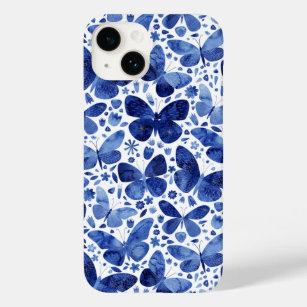 Blauwe Waterverf voor vlinder Case-Mate iPhone 14 Hoesje