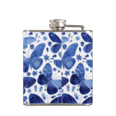 Blauwe Waterverf voor vlinder Heupfles (Achterkant)