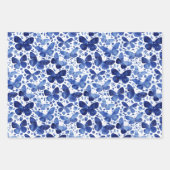 Blauwe Waterverf voor vlinder Inpakpapier Vel (Voorkant 2)