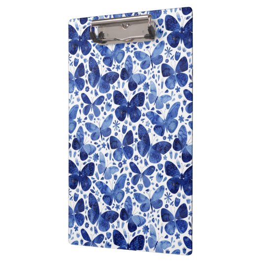 Blauwe Waterverf voor vlinder Klembord (Links)