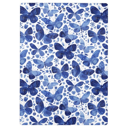 Blauwe Waterverf voor vlinder Klembord (Achterkant)