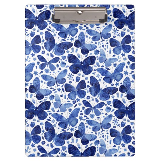 Blauwe Waterverf voor vlinder Klembord (Voorkant)
