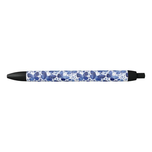 Blauwe Waterverf voor vlinder Zwarte Inkt Pen (Voorkant)