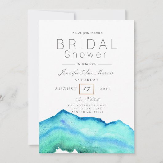 Blauwe Waterverf | VRIJGEZELLENFEEST Kaart (Voorkant)