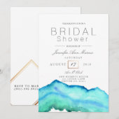 Blauwe Waterverf | VRIJGEZELLENFEEST Kaart (Voorkant / Achterkant)