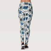 Blauwe Waterverf Vrouwelijke Leggings (Achterkant)