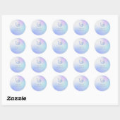 Blauwe Waterverf walvis Dank je Baby shower oceaan Ronde Sticker (Vel)