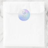 Blauwe Waterverf walvis Dank je Baby shower oceaan Ronde Sticker (Tas)