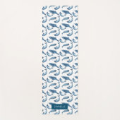 Blauwe Waterverf walvis en Narwhal Pattern Yogamat (Voorkant)