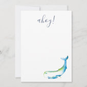 Blauwe Waterverf walvisbakkerij Notitiekaartje (Voorkant)