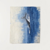 Blauwe Waterverf Wandkleed (Voorkant)