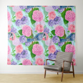 Blauwe waterverf wandkleed (In Situ (horizontaal))