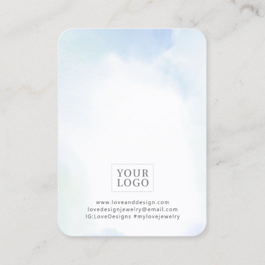 Blauwe Waterverf was met juwelenweergave Visitekaartje (Achterkant)