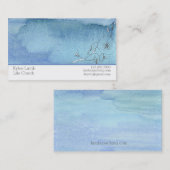 Blauwe Waterverf wasbloem Visitekaartje (Voorkant / Achterkant)