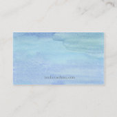 Blauwe Waterverf wasbloem Visitekaartje (Achterkant)