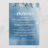 Blauwe Waterverf Wassen en verwijderen Elegant Men Menu (Voorkant)